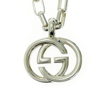Gucci Silver Interlocking G Necklace 22.6g 925 Engraved 365424 Necklace