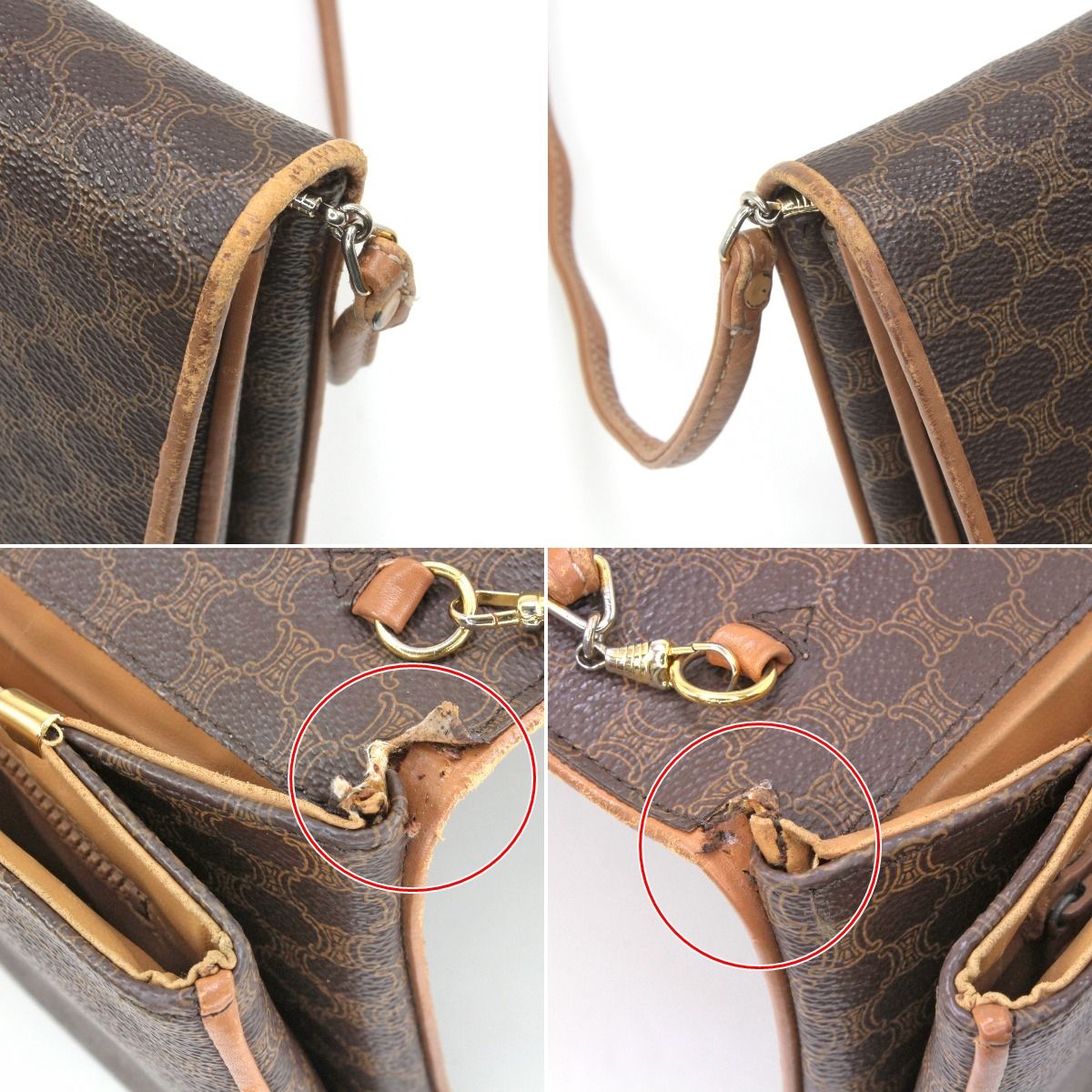 Celine Macadam Pattern Shoulder Bag M08 Brown