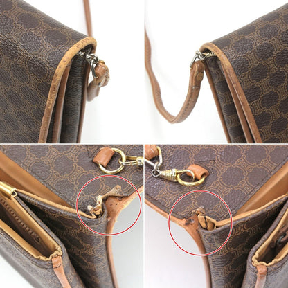 Celine Macadam Pattern Shoulder Bag M08 Brown