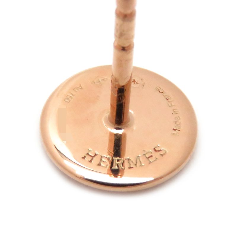 Hermes Earrings Exlibris TPM 18k Pink Gold Pink Gold Au750 Rose Gold