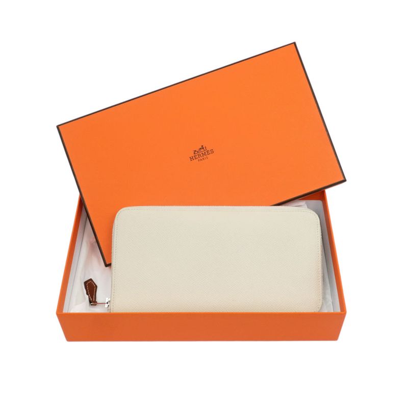 Hermes Azap Long Silk-in Epson Cles Silver-hardware D Engraved Ivory-lea
