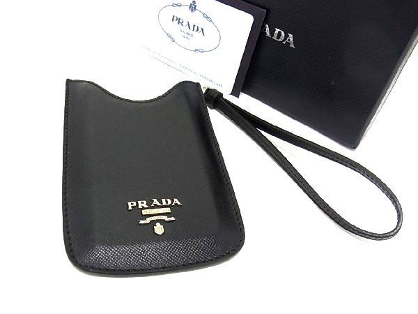 Prada 1n1552 Saffiano Leather Ipod Case Ipodcabas Women Men Black At0603