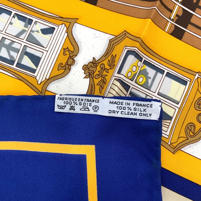 Grade Hermes Carre 90 In Salzburg Scarf 100% Silk Royal Blue