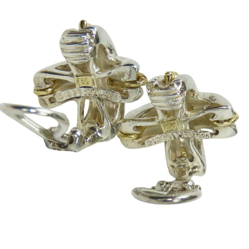 Tiffany & Co Earring Signature Silver 925 18K Yellow Gold Approx 8.6g Silver