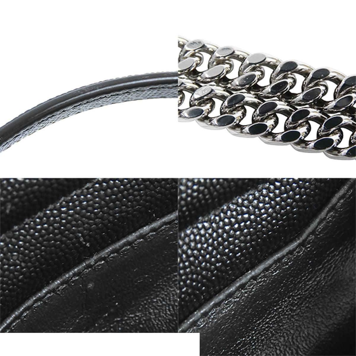 Saint Laurent Lou Black Leather Mini Bag Chain Fringe — view 7