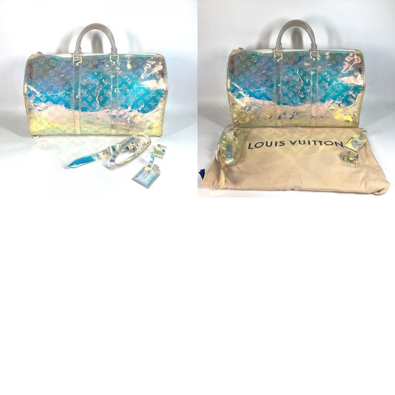 Louis Vuitton Boston Bag Keepall Bandoliere 50 M53271 Vinyl/leather Aurora Clear