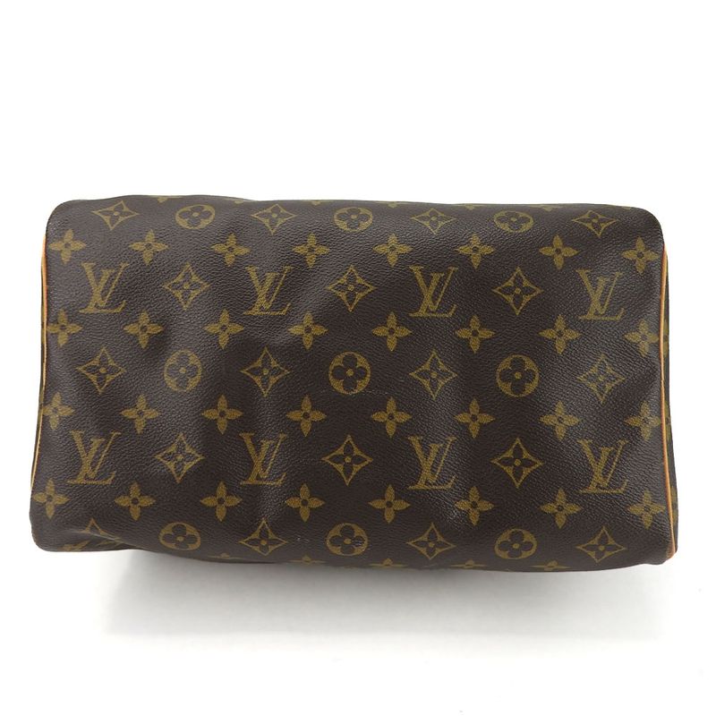 Louis Vuitton Speedy 30 Handbag Speedy 30 M41526 Monogram Nubuck Brown Gold
