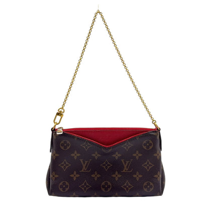 Louis Vuitton New Arrivals Pallas Clutch Monogram Cerise Leather Brown