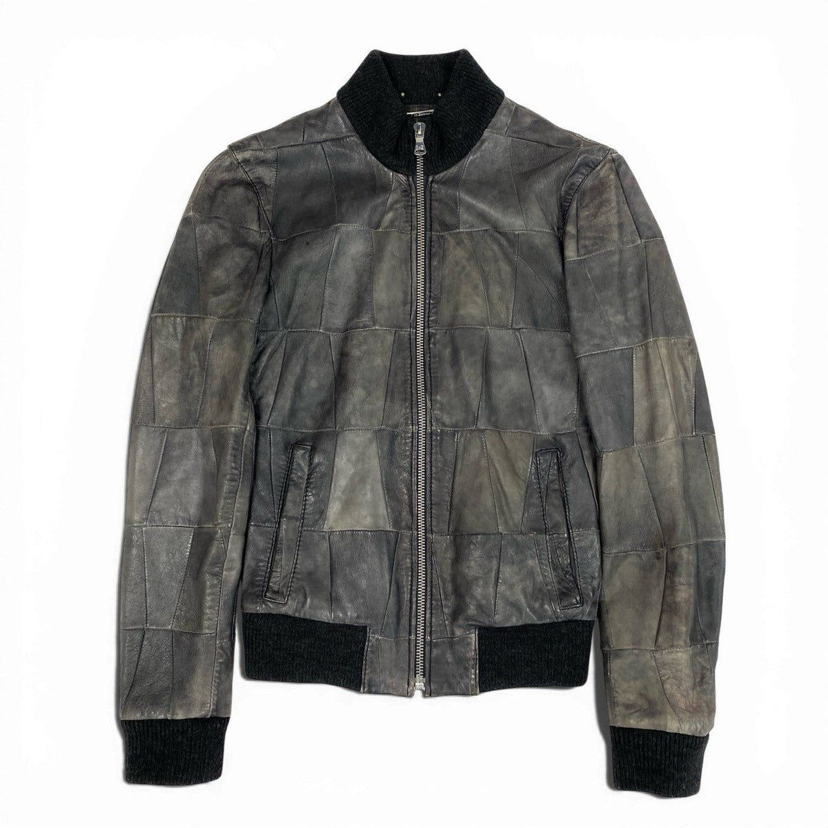 Dolce & Gabbana Dolce&gabana D&G Patchwork Leather Jacket 44 Gray — view 2
