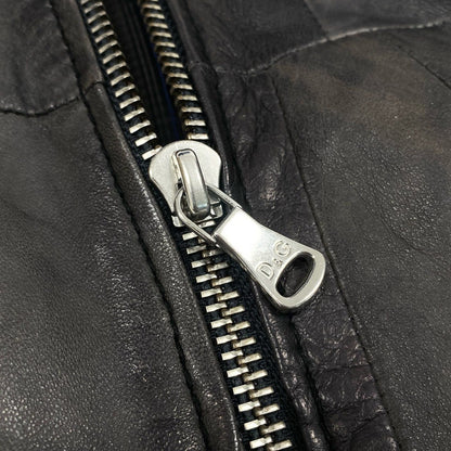 Dolce & Gabbana Dolce&gabana D&G Patchwork Leather Jacket 44 Gray — view 7
