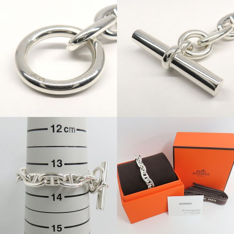 Hermes Bracelet Chaine D'ancre MM 13 Frames 13 Links Ag925 Silver -