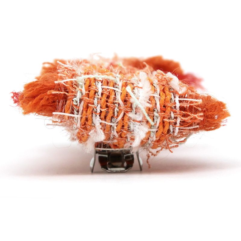 Chanel Valletta Tweed Orange A72446 Hair Ornament Hair Clip Accessories