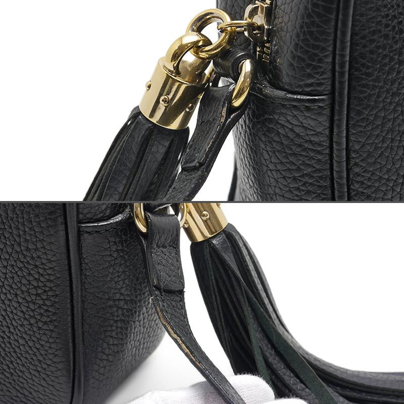 Gucci Soho Small Disco Bag 308364 Leather Black Fringe