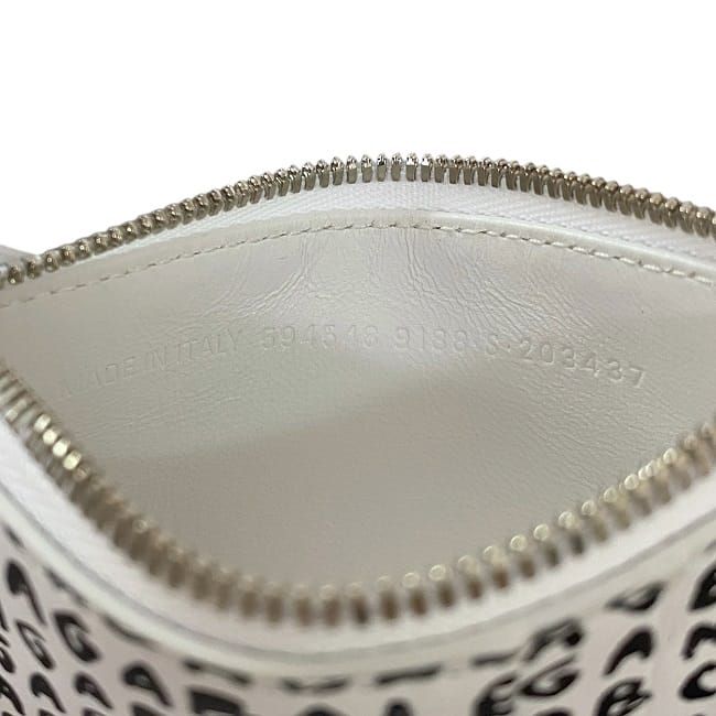Balenciaga Card Case White Black 594548 Excellent Condition Leather