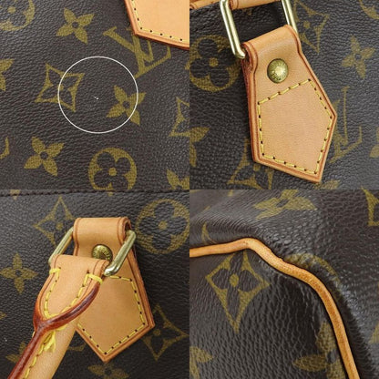 Louis Vuitton Speedy 30 Handbag Speedy 30 M41526 Monogram Nubuck Brown Gold