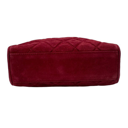 Chanel Bag Women's Brand Shoulder Bag Suede Matelasse Bordeaux Gold Hardware