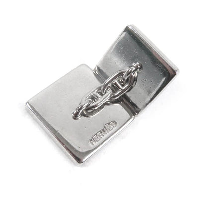 Hermes Chevron Stripe Square Shape Chaine Dunk Cufflinks Button Cufflinks