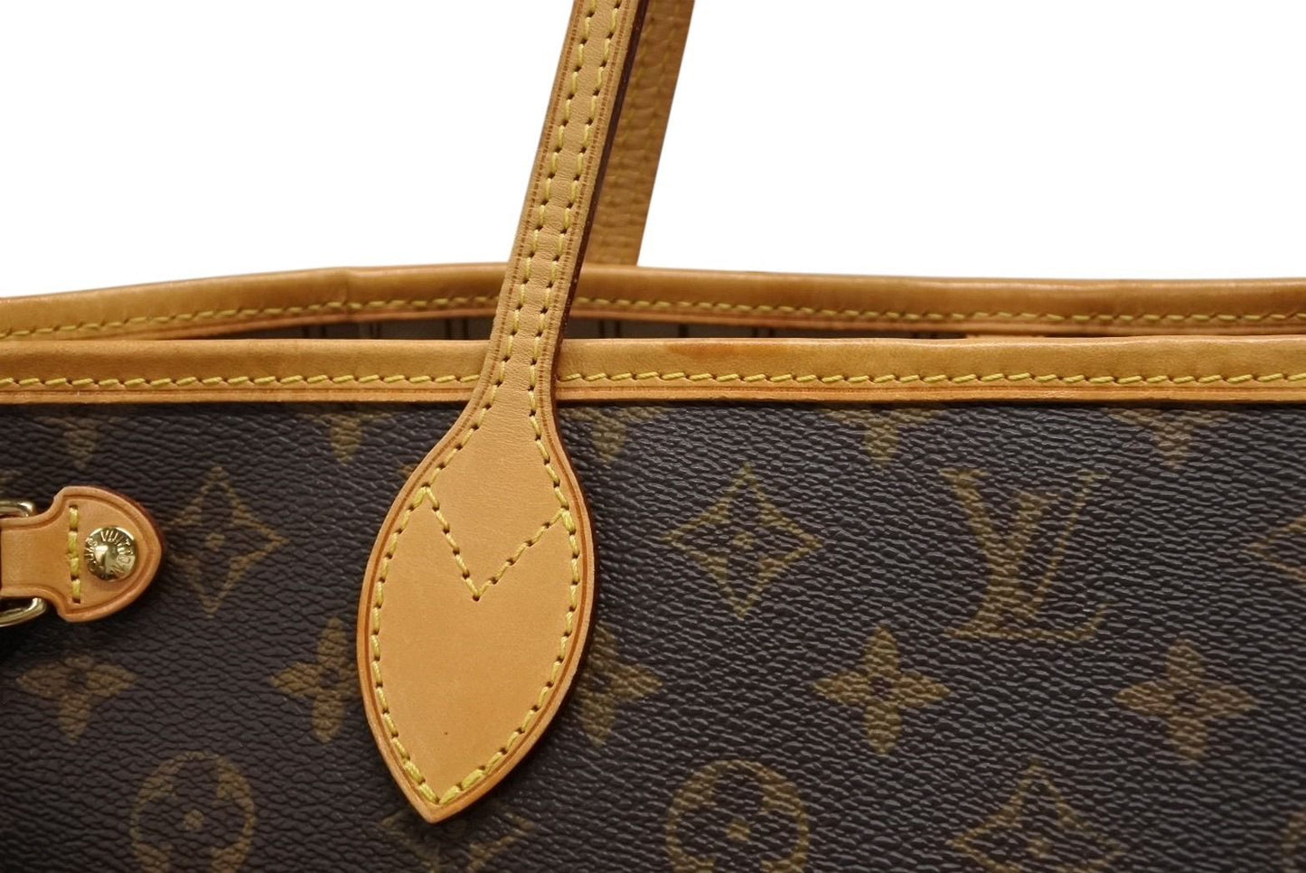 Louis Vuitton Monogram Neverfull PM Tote Bag Brown Vachetta Leather Gold — view 5
