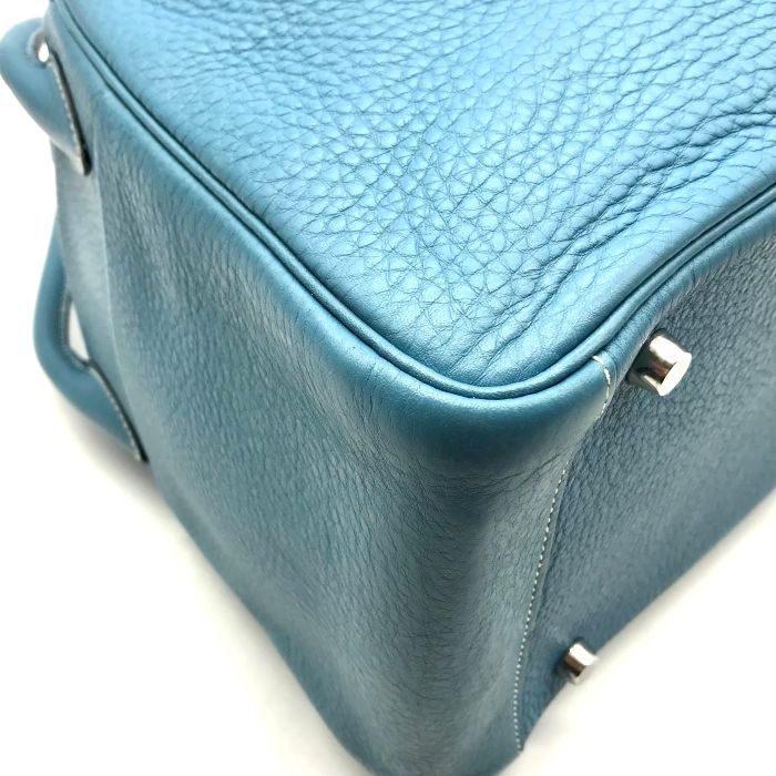 Hermes Lindy 30 2-Way Bag Taurillon Clemence Blue Jean Ladie Jeans