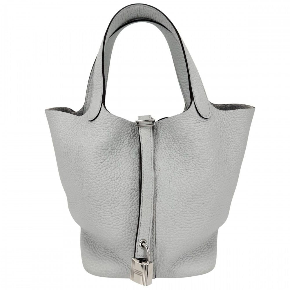 Hermes Handbag Picotin Lock PM Twill Light Blue