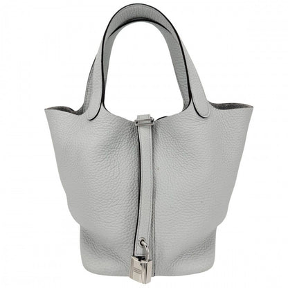 Hermes Handbag Picotin Lock PM Twill Light Blue