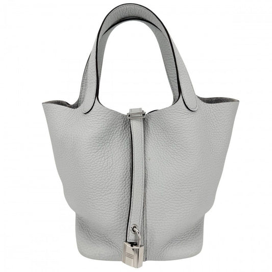 Hermes Handbag Picotin Lock PM Twill Light Blue