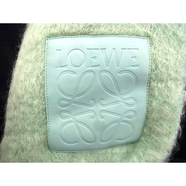 Loewe Scarf Anagram Green Mohair Wool Nylon Fringe — view 3