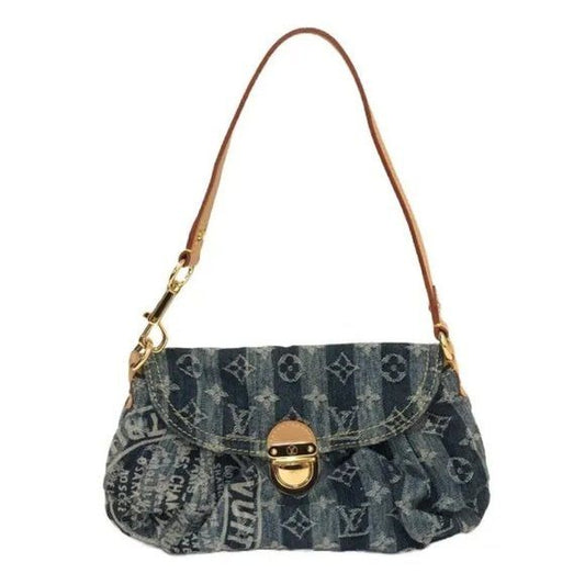 Louis Vuitton Denim Mini Pleaty Vintage Pouch Pochette Bag Monogram