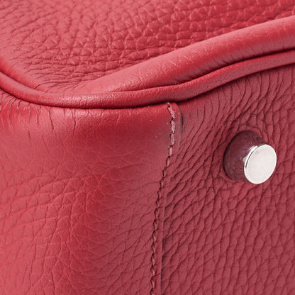 Hermes Lindy 30 2way Shoulder Bag Taurillon Clemence Rouge Casaque (silver