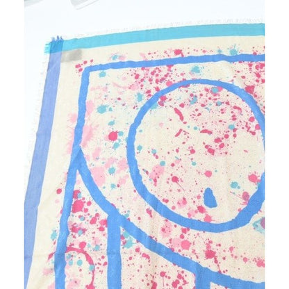 Louis Vuitton Shawl Silk Wool Beige Blue Pink Scarf — view 2