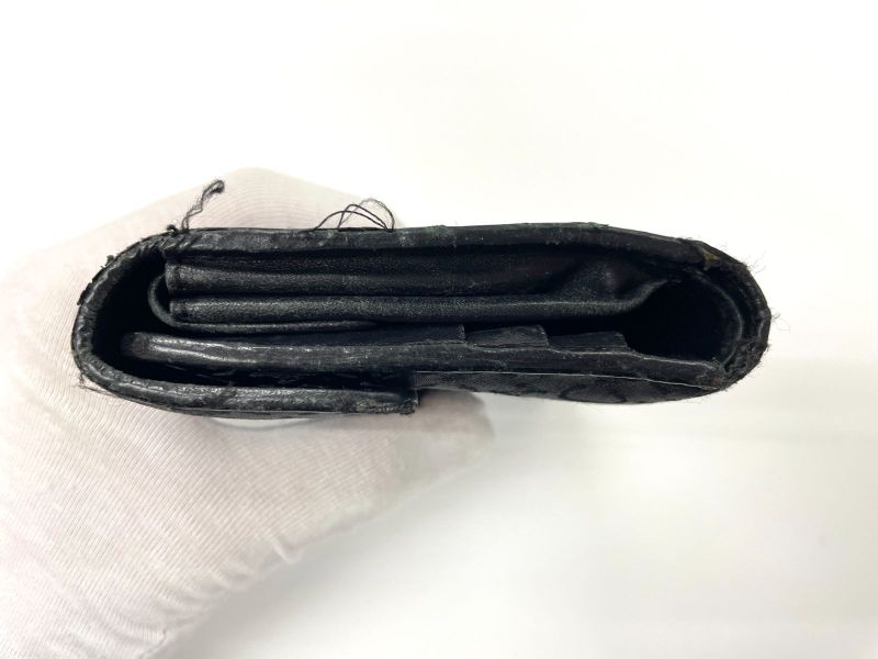 Celine Old Celine Vintage C Macadam Allover Jacquard And Leather Trifold Wallet