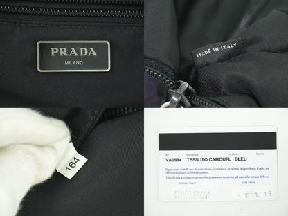 Authentic Prada Camouflage Pattern Messenger Bag Nylon Black Gray Navy Bag