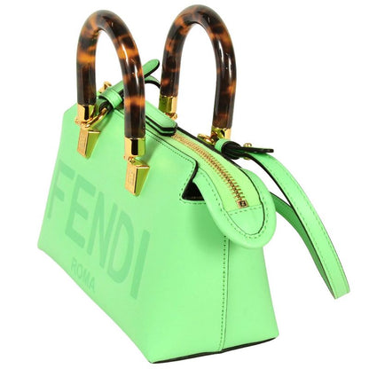 Fendi By The Way Mini Handbag Leather 8bs067 ABVL Green Shoulder Bag