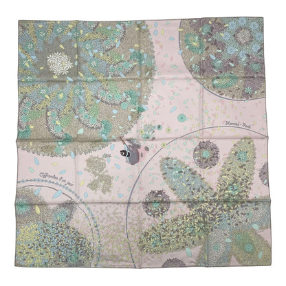 Hermes Scarf Carre 90 100% Silk Offrandes Dun Jour Flower Offering Pink Box — view 2