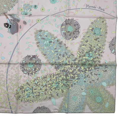 Hermes Scarf Carre 90 100% Silk Offrandes Dun Jour Flower Offering Pink Box — view 6