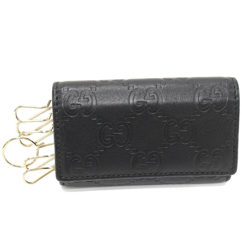 Gucci 6-strand Key Case Ggguccissima Calf Black Gold Hardware 138098