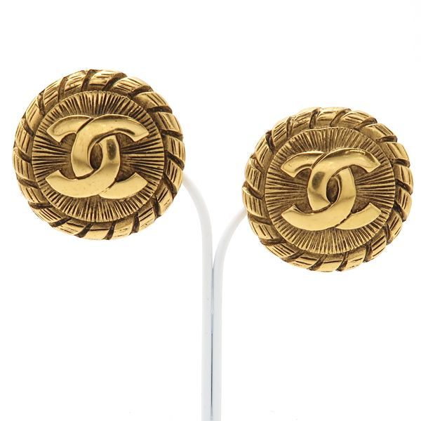 Chanel Earring Vintage GP Coco Mark Round Diameter Approx 3cm (1.18in) Pawnshop