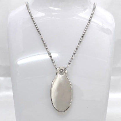 Tiffany & Co Necklace Oval Tag Long Necklace Silver