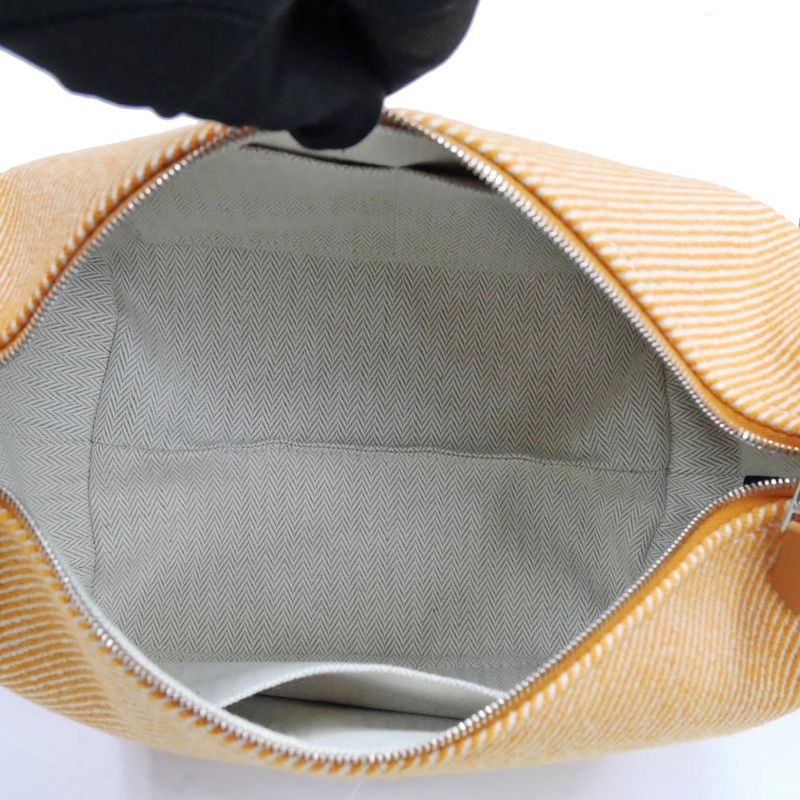 Hermes Brid A Black PM Au-carre Handbag Pouch Faube Orange Ladies Unused