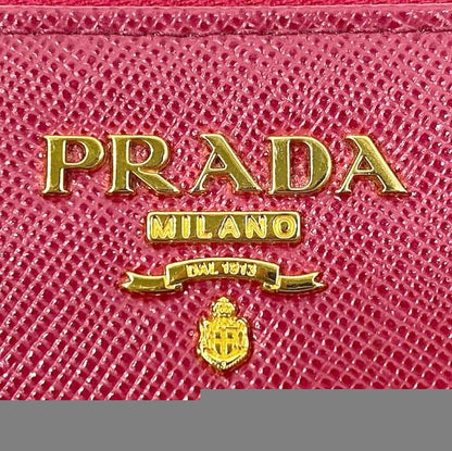 Prada Coin Case Pink 1m0268 Excellent Condition Coin Purse Saffiano