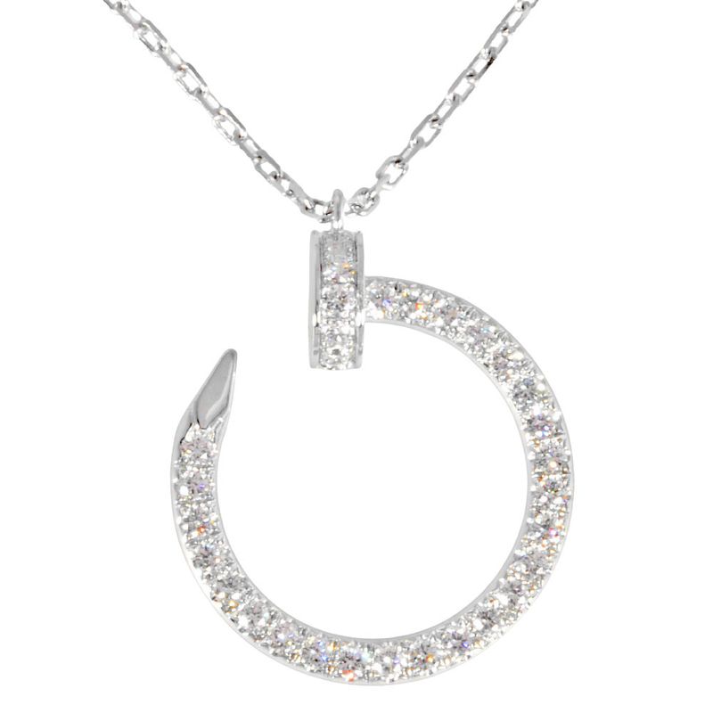 Cartier Juste Un Clou Necklace Diamond 18K White Gold 58g White Togo Old 45cm