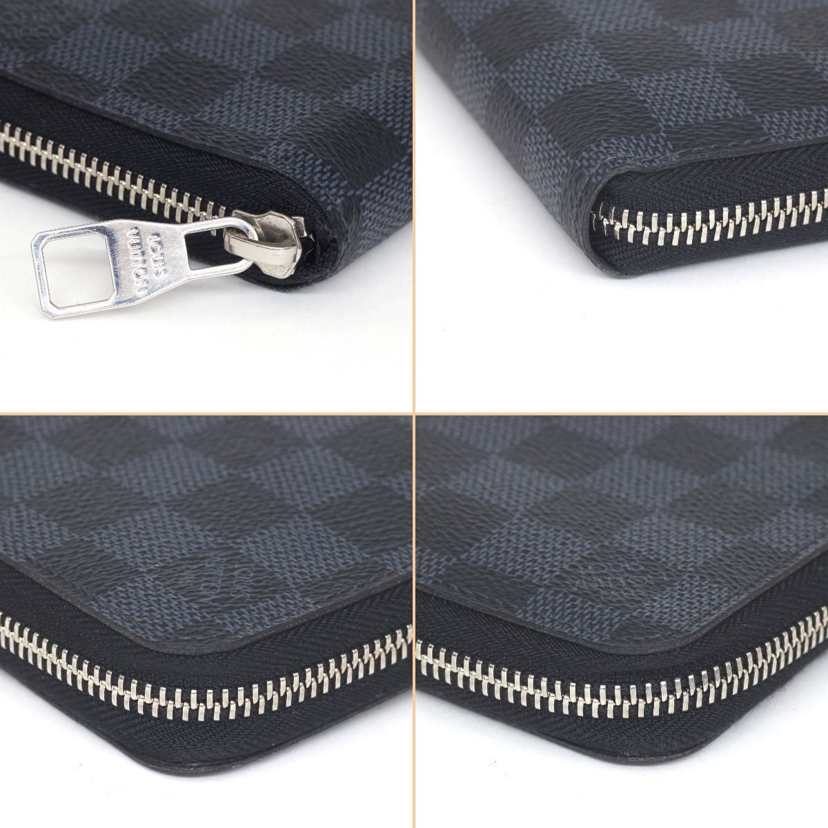 Louis Vuitton Damier Cobalt Zippy Wallet Vertical Long Wallet N62240 Black X