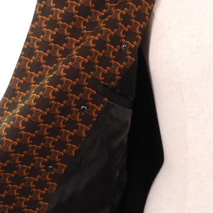 Celine 2m398267m 100% Cotton Triomphe Pattern Trench Coat Brown 40 With Hanger