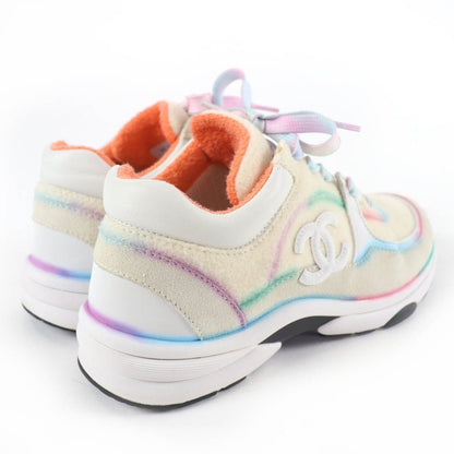 Chanel CC Logo Lace Up Low Cut Sneakers Multicolor 37 — view 3