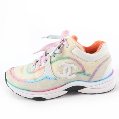 Chanel CC Logo Lace Up Low Cut Sneakers Multicolor 37 — view 5
