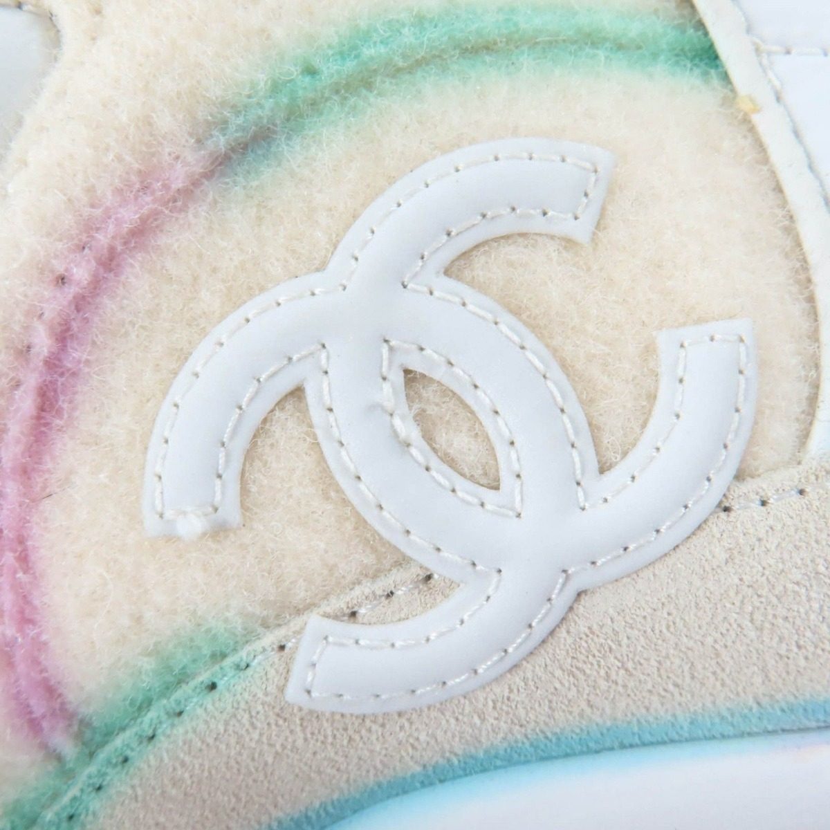 Chanel CC Logo Lace Up Low Cut Sneakers Multicolor 37 — view 9