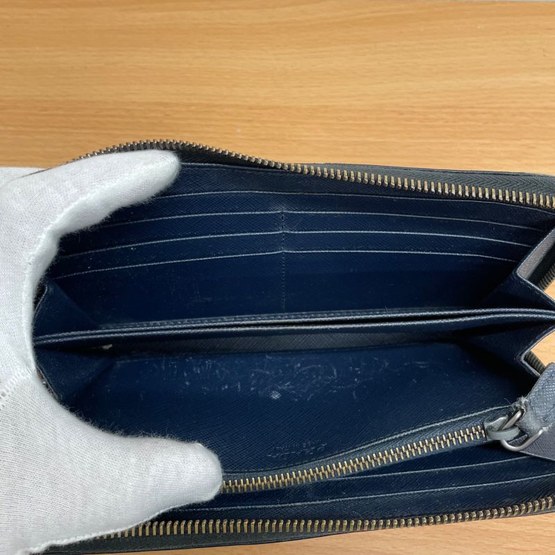 Prada 2ml317 Saffiano Round Zipper Long Wallet A25-1543