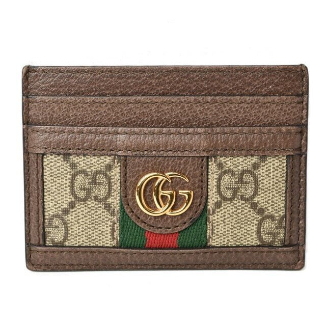 Gucci Card Case Business Holder Beige Brown 96 iwg 8745