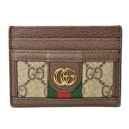 Gucci Card Case Business Holder Beige Brown 96 iwg 8745