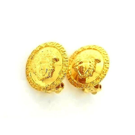 Gianni Versace Earrings Medusa Gold Metal